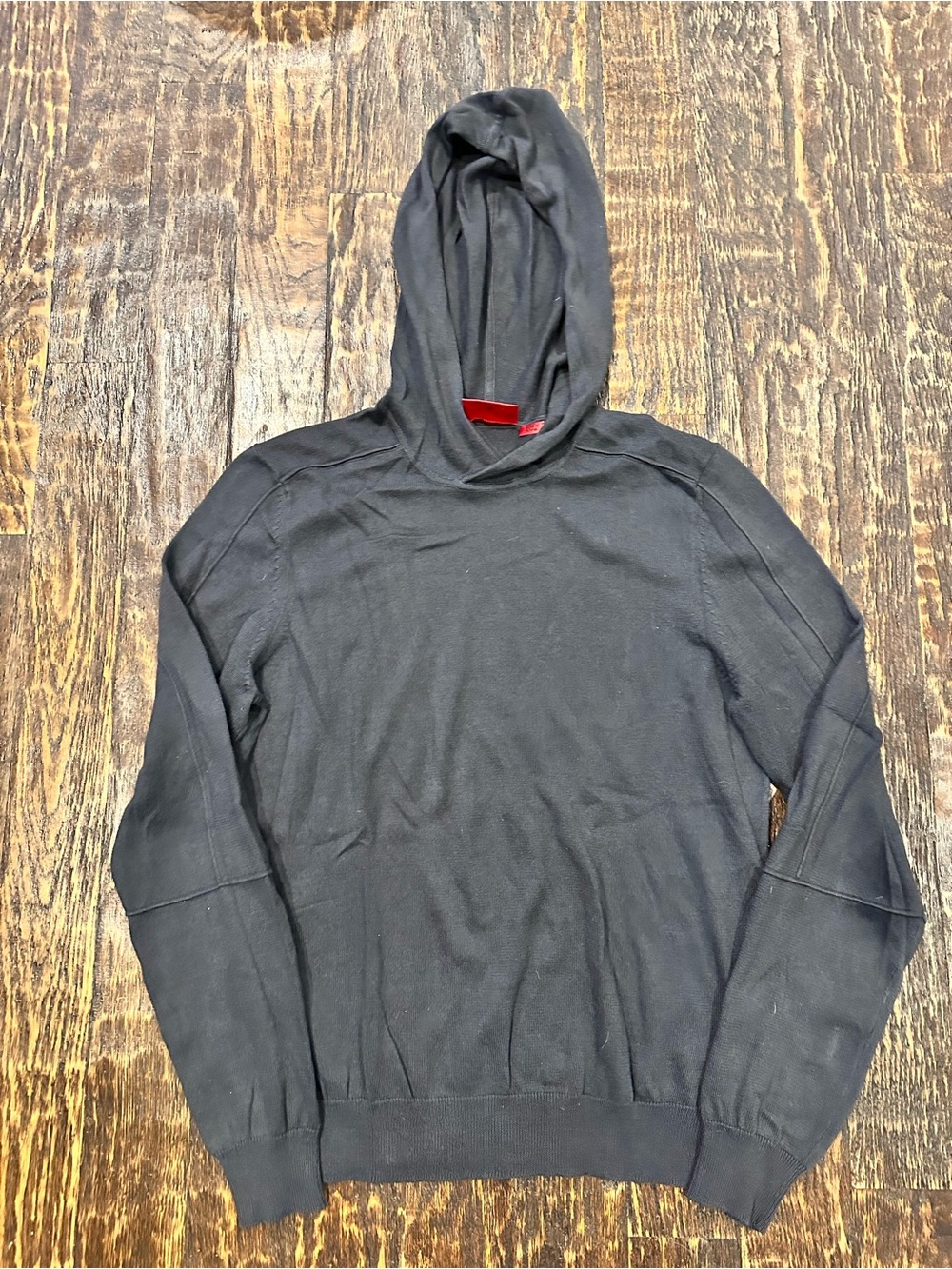 HUGO BOSS Lightweight Hooded sweater Pullover charcoal grey
